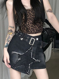 Vintage Star Y2K High Waist Denim Mini Skirt — in alternativa