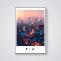 Vintage Tokyo Skyline Poster — vista frontale