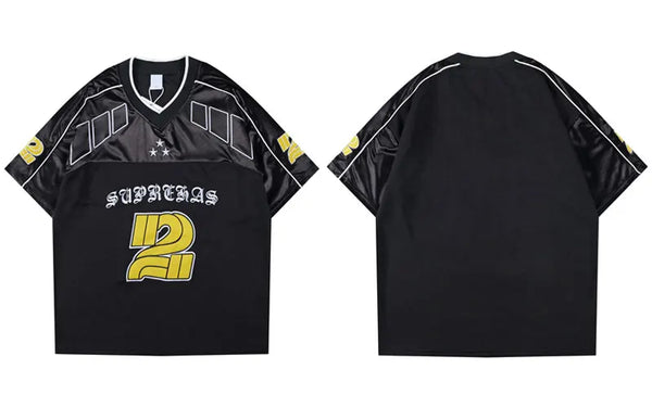 Vintage Y2K Embroidered "Suprehas" Football Jersey — vista frontale