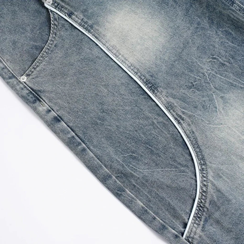 Vintage Y2K Embroidered Tube Baggy Wide Leg Jeans — in alternativa