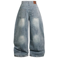 Vintage Y2K Embroidered Tube Baggy Wide Leg Jeans — dettaglio