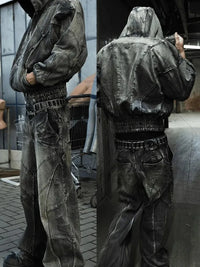 Vintage Y2K Grunge Spliced Baggy Jeans — dettaglio