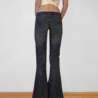 Vintage Y2K Retro Button Up Low Rise Denim Flared Jeans — in alternativa
