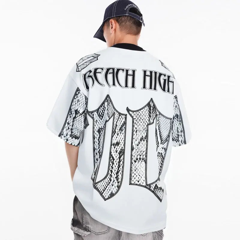 Vintage Y2K "Snake Skin" Football Jersey — vista posteriore