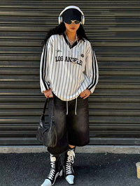 Vintage Y2K Striped Polo Long Sleeve Soccer Jersey — dettaglio