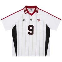 Vintage Y2K Striped Polo Soccer Jersey — vista frontale
