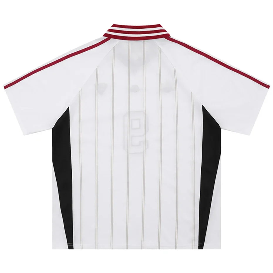 Vintage Y2K Striped Polo Soccer Jersey — dettaglio