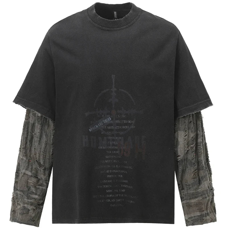 Vintage Y2K Target Graphic Long Mock Sleeve Top — vista frontale