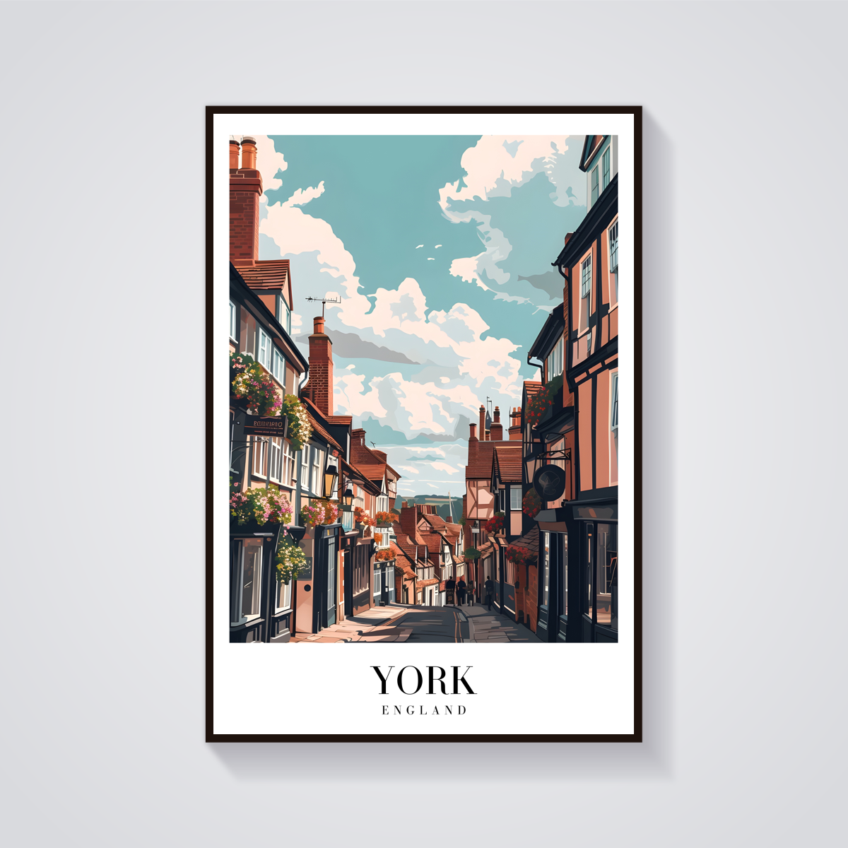 Vintage York Street Poster — vista frontale