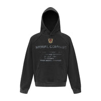 Washed Y2K Distressed Graphic Print Hoodie — vista posteriore