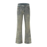 Washed Y2K Double Knee Denim Flared Carpenter Jeans