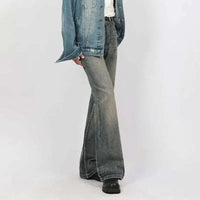 Washed Y2K Mens Slight Flare Denim Jeans — dettaglio