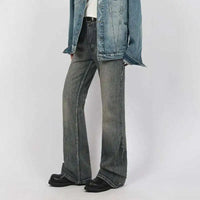 Washed Y2K Mens Slight Flare Denim Jeans — dettaglio della stampa