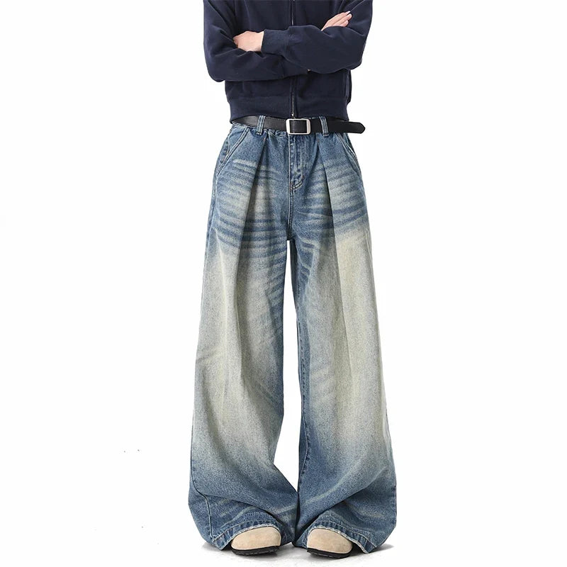 Washed Y2K Wide Leg Baggy Jeans — in alternativa