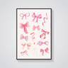 Watercolor Pink Bows Poster