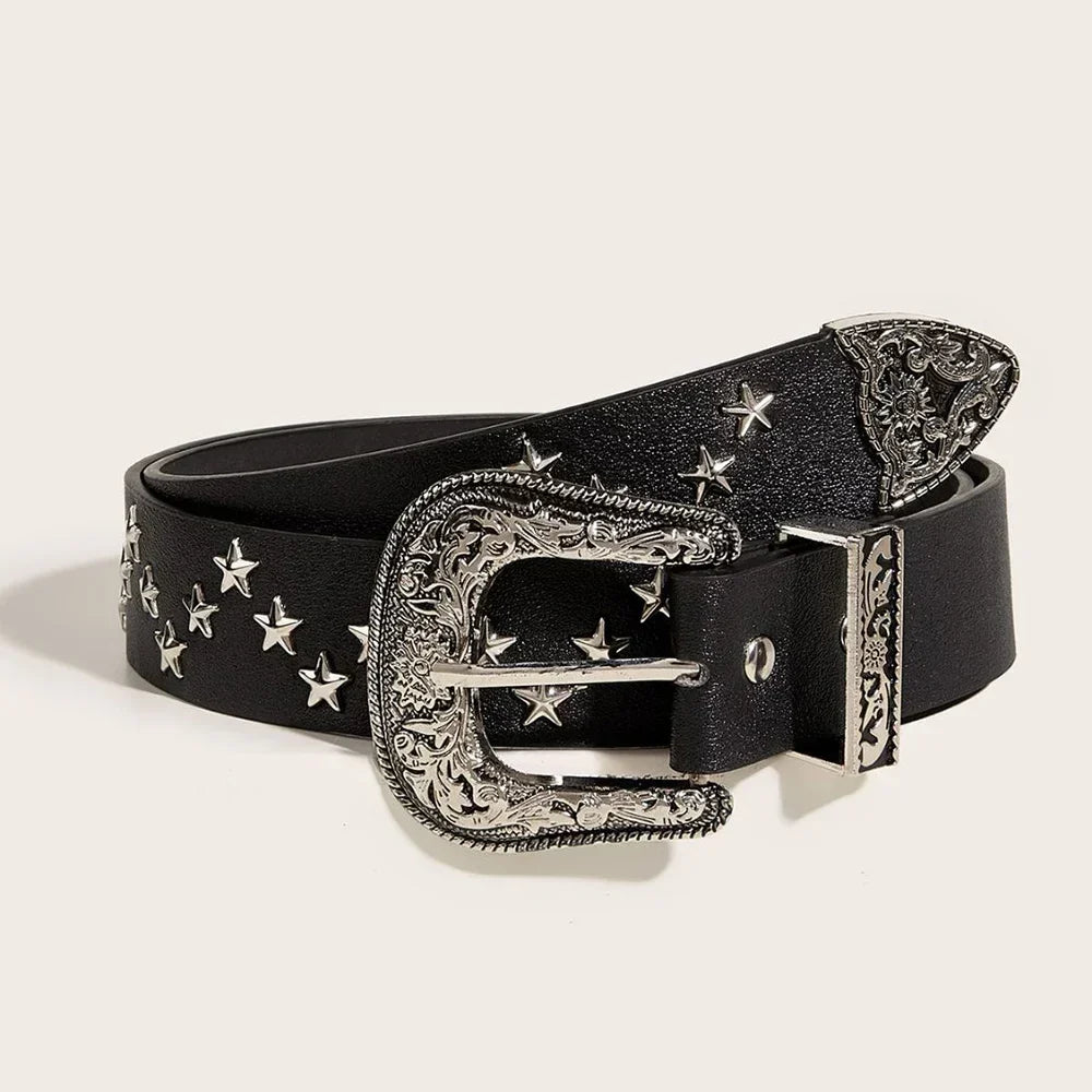 Western Y2K Cowboy Buckle Belt — vista frontale