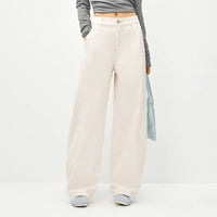 White Y2K Relaxed Straight Leg Jean — vista frontale