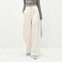 White Y2K Relaxed Straight Leg Jean — vista posteriore