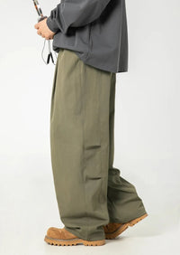Wide Leg Curved Y2K Parachute Trousers — dettaglio