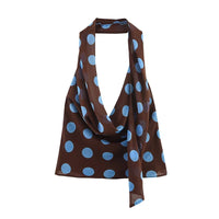 Womens Polka Dot Vest Y2K Halter Top — vista frontale