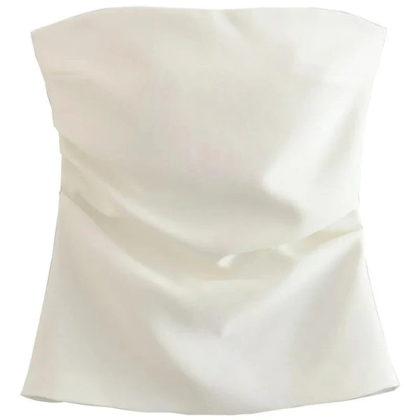 Womens Y2K Bandeau Corset Tube Top — vista frontale