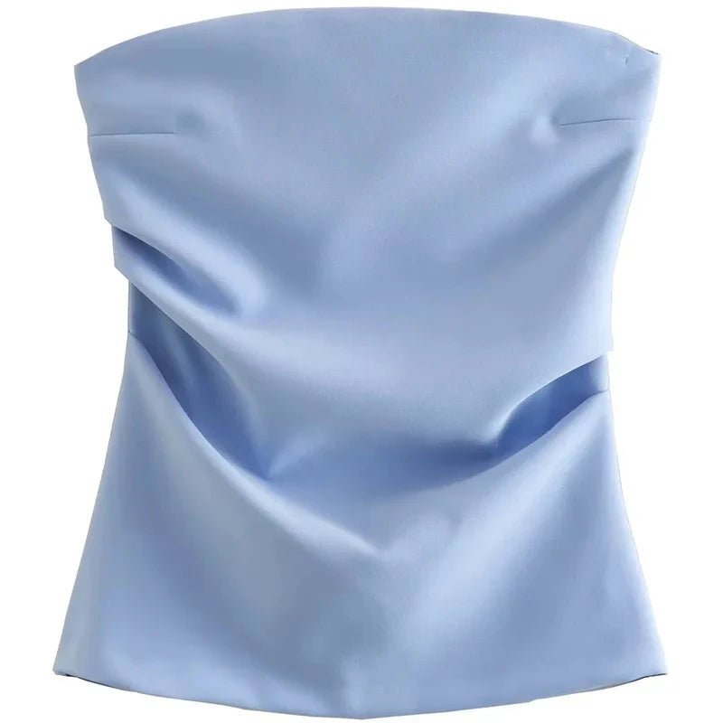 Womens Y2K Bandeau Corset Tube Top — vista posteriore