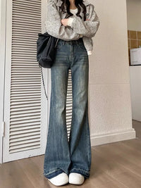 Womens Y2K Casual Vintage Slim Blue Flared Jeans — dettaglio della stampa
