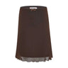 Womens Y2K Lace Mesh Coffee Brown Mini Skirt