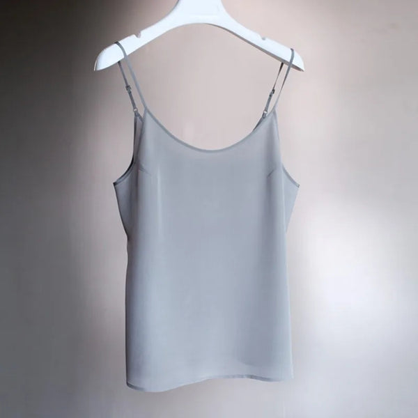 100% Mulberry Silk Camisole Top — vista frontale