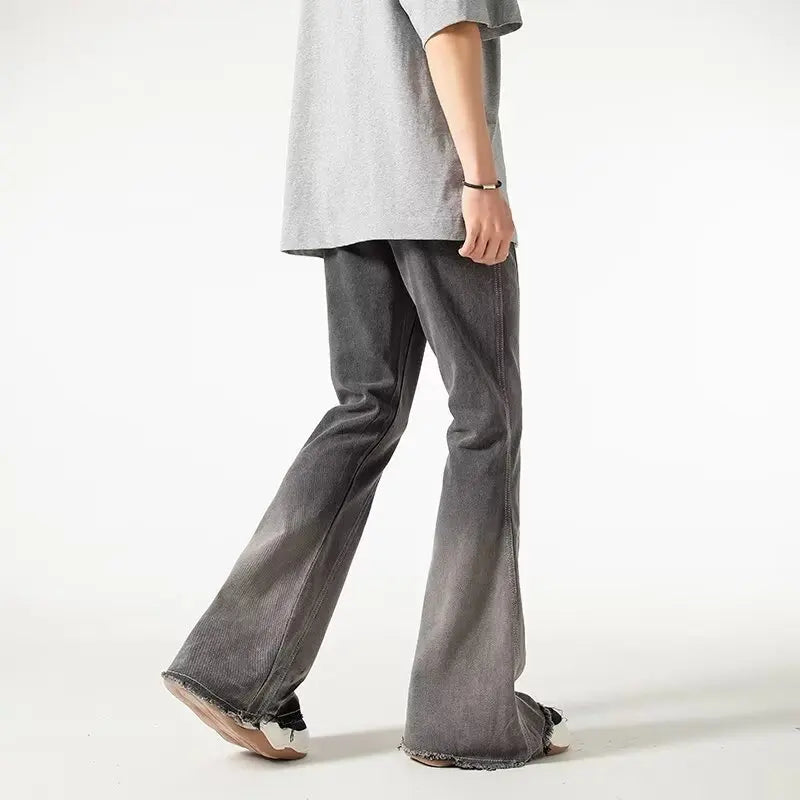 2000S Vintage Grey Baggy Flared Jeans — vista posteriore