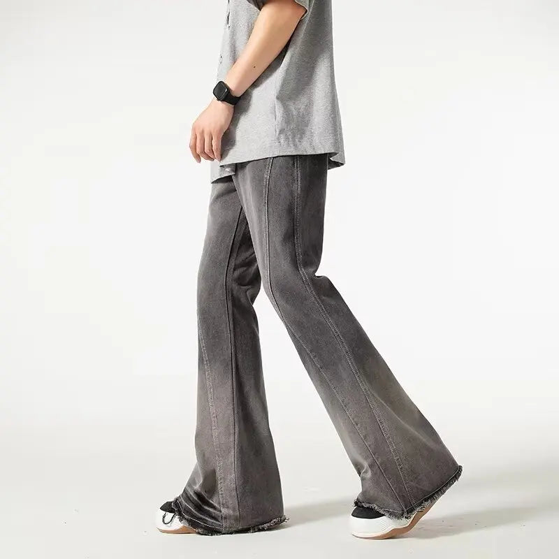 2000S Vintage Grey Baggy Flared Jeans — dettaglio