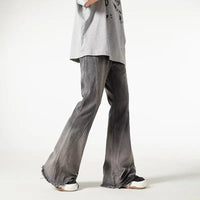 2000S Vintage Grey Baggy Flared Jeans — dettaglio della stampa