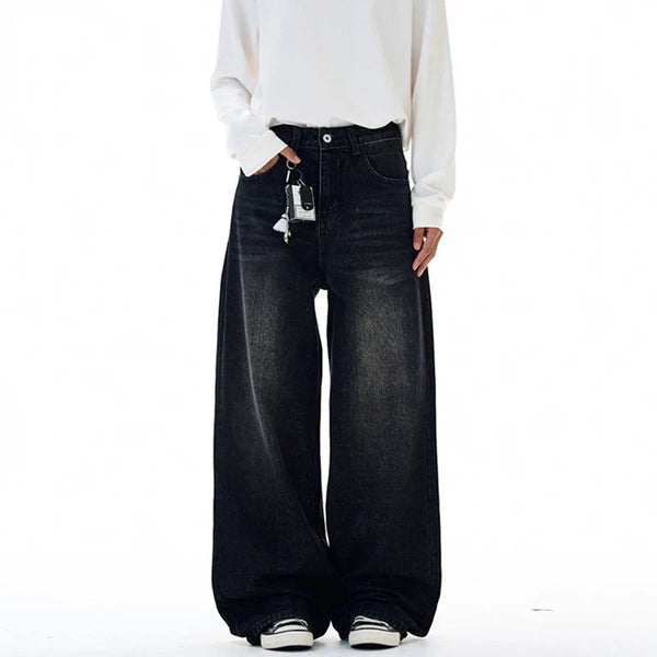 77 Star Patchwork Embroidered Baggy Jeans — vista frontale