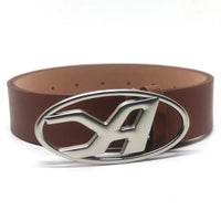 A D Buckle Letter Snap Leather Belt — dettaglio