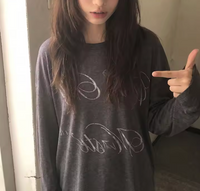 Aesthetic Letter Print Graphic Long Sleeve Top — dettaglio