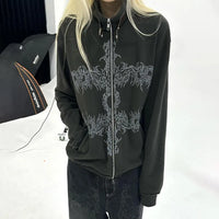 Aesthetic Tattoo Print Jacket — vista posteriore