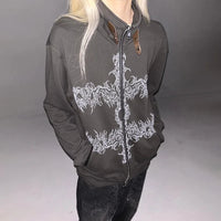 Aesthetic Tattoo Print Jacket — dettaglio
