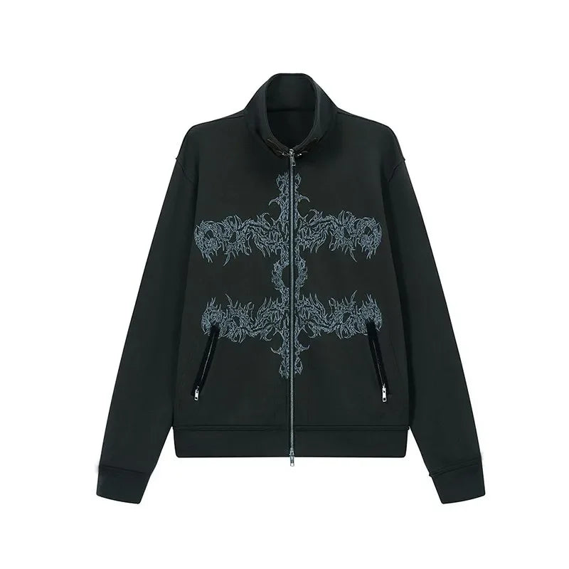 Aesthetic Tattoo Print Jacket — dettaglio della stampa