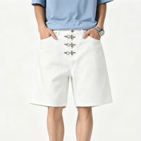 Airplane Clip Denim Shorts Jorts — in alternativa