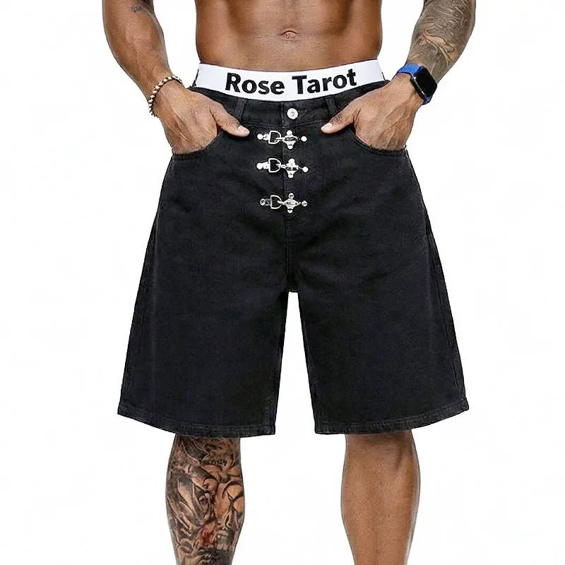 Airplane Clip Denim Shorts Jorts — dettaglio della stampa