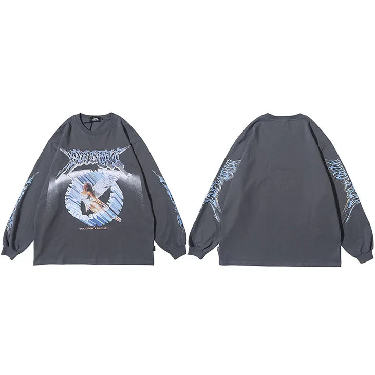 Angel Ascension Graphic Long Sleeve Top — vista posteriore