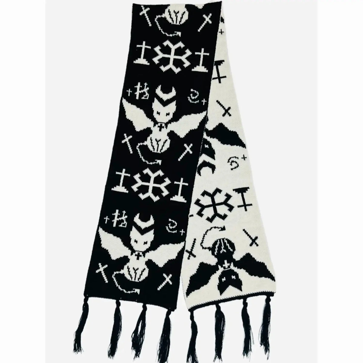 Angellic Devil Graphic Shawl Scarf — vista posteriore
