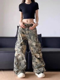 Army Camouflage Baggy Cargo Trousers — dettaglio