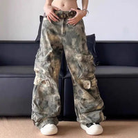 Army Camouflage Baggy Cargo Trousers — vista frontale