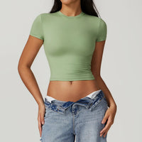 Athleisure Yoga Baby Tee Crop Top — dettaglio