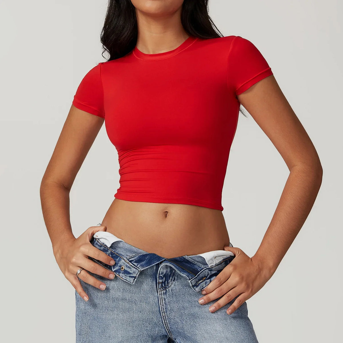 Athleisure Yoga Baby Tee Crop Top — in alternativa