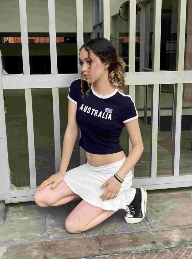 Australia Crop Top Navy — vista posteriore