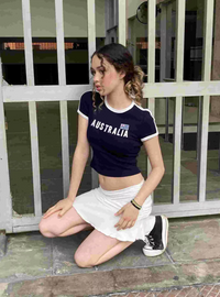 Australia Crop Top Navy — vista posteriore