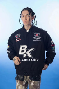 BK Embroidered Crew Moto Jacket — dettaglio