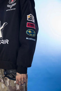 BK Embroidered Crew Moto Jacket — vista laterale